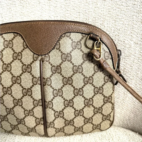 Gucci authentic brown monogram canvas crossbody bag